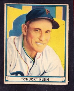 1941 Playball #60 Chuck Klein Philadelphia Phillies - Imagen 1 de 2