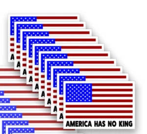 America Has No King - Calcomanías anti TRUMP pegatinas de vinilo para parachoques paquete de 10 3" de ancho - Imagen 1 de 3