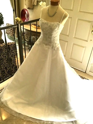 Essense  Wedding Dress  Bridal Gown White organza 6 NEW with tag - Image 1 of 4