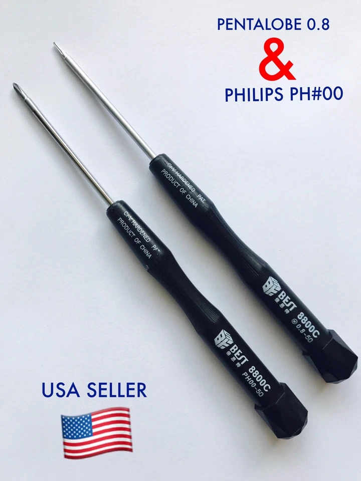 P2/0.8 Pentalobe+Phillips PH00 Herramienta Destornillador para iPhone 4 5 6 7 8 XS 11 12 14 Foto 1 de 4