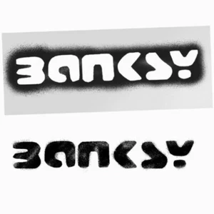 Banksy Tag Signatur Schablone - Sprühfarbe Innen Aus Seite Heim Dekor - Bild 1 von 4