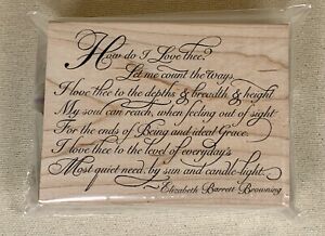 HOW DO I LOVE THEE - BROWNING POEM Rubber Stamp by ALL NIGHT MEDIA