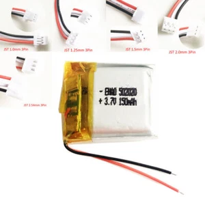3,7V 150mAh Lipo Akku 3pin 1,0/2,0/1,5//1,25/2,54mm Stecker 502020 - Bild 1 von 28