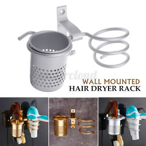 Wall Mounted Hair Dryer Bracket Stand Storage Organizer Rack Holder 