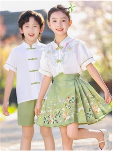 Children's Performance Clothes Chinese Style Fashion China-Chic Horse Face Skirt - Picture 1 of 21