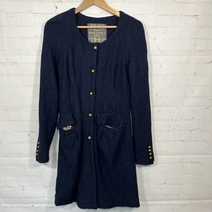 Abrigo largo Free People Bonanza de felpa francesa maxi plumero azul para mujer pequeño - Imagen 1 de 9