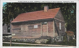 Ältestes Haus in Ohio, einst Land Office der Ohio Company, Marietta, Ohio - POSTKARTE - Bild 1 von 2