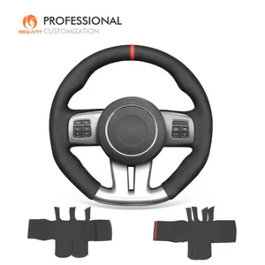 Funda de volante MEWANT DIY negra gamuza para Dodge Challenger SRT Charger SRT - Imagen 1 de 11
