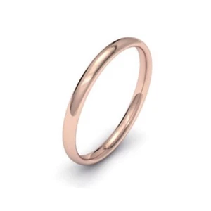 2mm 18ct Red Rose Gold Plated Sterling Silver Court Shaped Ring Wedding Band - Picture 1 of 1