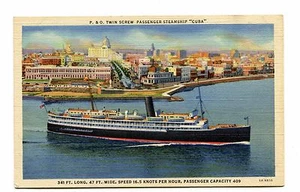 Vintage Postkarte Kreuzfahrtlinie P&O P&O Schiff KUBA Dampfschiff Doppelschraube - Bild 1 von 2
