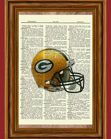 Green Bay Packers Dictionary Art Print Poster WI Football NFL Collectible Gift Cover