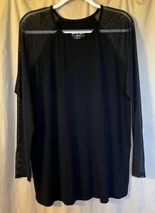 Torrid 2 Super Soft Knit Top Black Pullover Sheer Shoulder & Long Sleeves - Picture 1 of 3