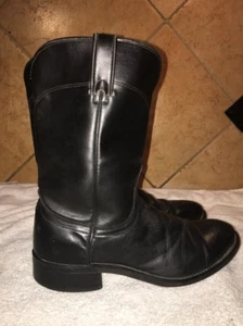 EUC Laredo Black Leather Cowboy Western Roper Boots Size 8D FREE SHIPPING - Picture 1 of 6