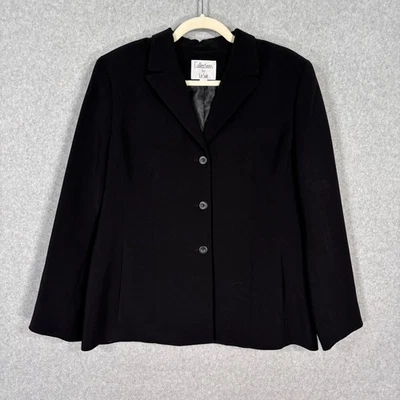 Blazer Le Suit Colecciones Vintage Talla 16 Negro Bolsillos Profesional Mínimo Foto 1 de 4