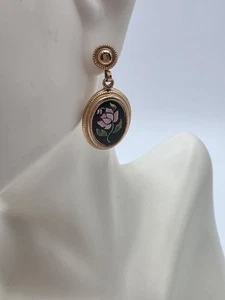 Vintage Avon Floral goldfarbene Ohrhänger 1" - Bild 1 von 6