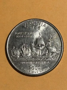 Virginia State Quarter 2000 Jamestown Bicentennial Coin - Picture 1 of 2