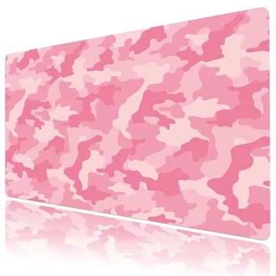 Modern Minimalist Abstract Pastel Pink Desk Mat for Keyboard and Mouse Desk Pad - Image 1 of 4