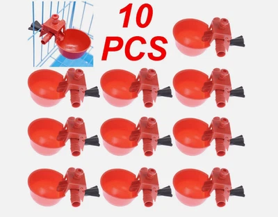 Tazas de riego automáticas de pollo 10 piezas bebedor de aves de corral pato codorniz gallina nuevo Foto 1 de 4