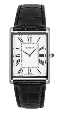 Seiko Conceptual Leather Strap Casual White Dial Quartz SWR103P1 Mens Watch - image 1 of 3