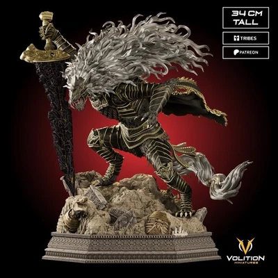 Kit de resina sin pintar Maliketh Black Blade Edition 1/8 modelo de exhibición de anillo Elden Foto 1 de 3