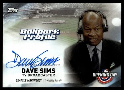 2021 TOPPS OPENING DAY BALL PARK PROFILE AUTO SSP RARE DAVE SIMS - Image 1 of 2