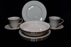 Lenox Maywood Platinum Trim & Verge 10 pezzi - insalata, zuppa, tazze, piattini - Foto 1 di 10