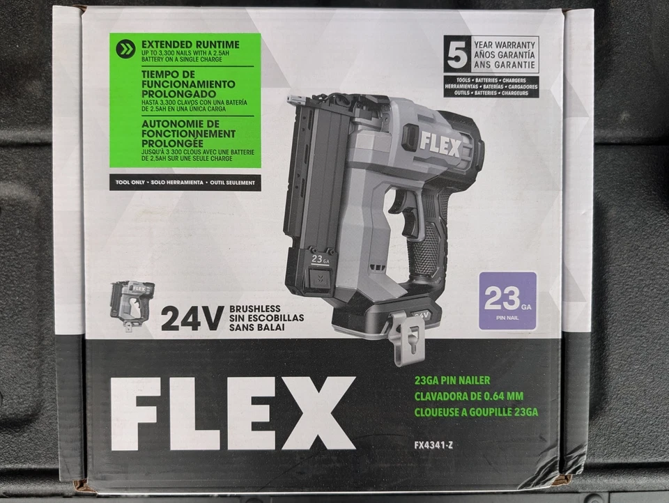Herramienta Flex 24V 23GA Clavadora Pin Calibre 23 24 Voltios Inalámbrica No Necesita Gas FX4341-Z Foto 1 de 1