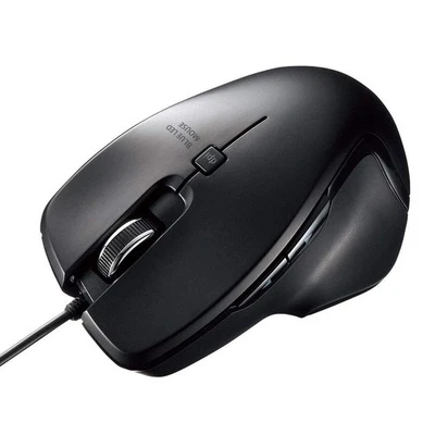 Wired Mouse, USB Type-C Connection, Blue LED, 5 Buttons, Medium Size, Black, MA- - Image 1 of 4