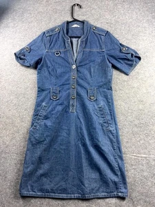Vestido camisero Jag para mujer talla 8 azul denim manga corta calce regular informal algodón - Imagen 1 de 9