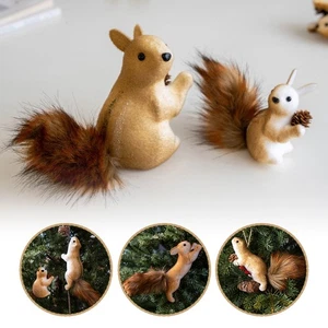 Squirrel Figurine Foam Collectible Cartoon Christmas Tree Party Decoration - Picture 1 of 22