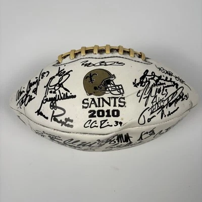 RARE‼ 2010 Baden New Orleans Saints Litho Signed Team Football Drew Brees - Image 1 of 4