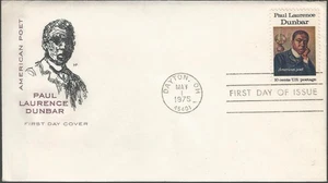Scott 1554 FDC - 10 cent - 1975 - Paul Laurence Dunbar - First Day of Issue - Picture 1 of 2