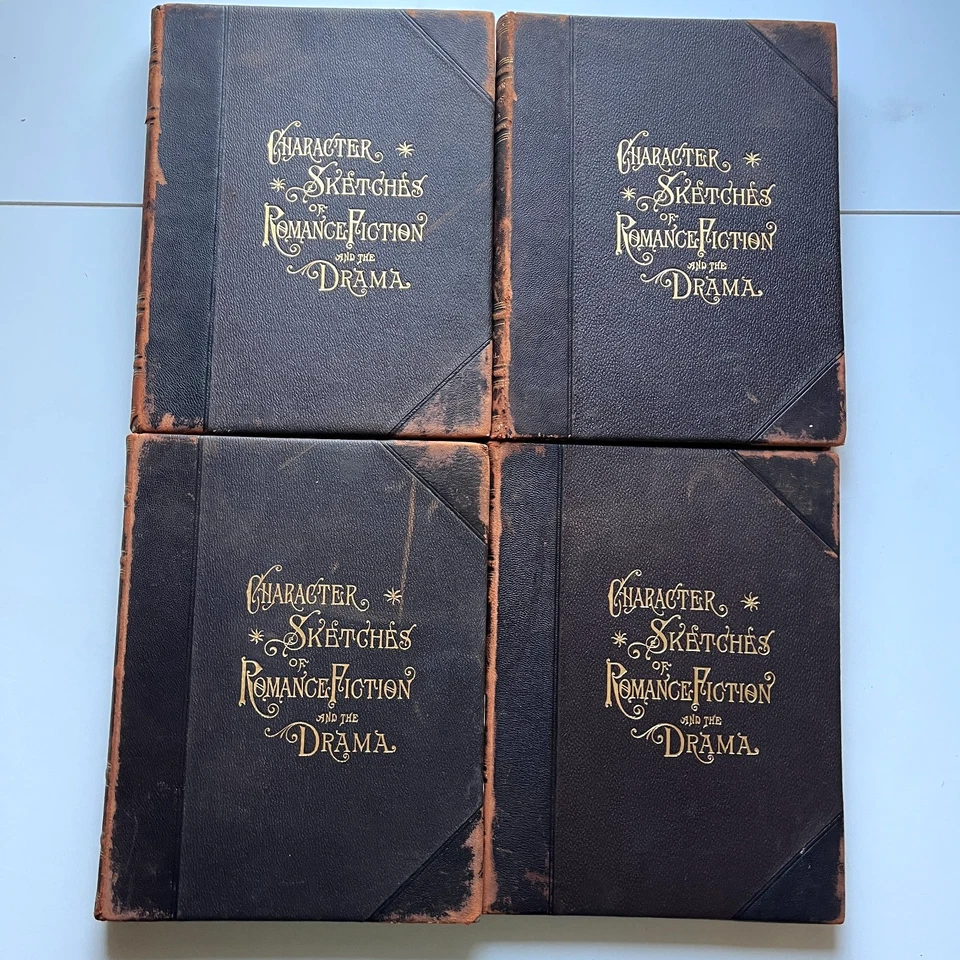 Character Sketches of Romance Fiction & the Drama Brewer 4 Vol Set Antique 1890s - Image 1 of 4