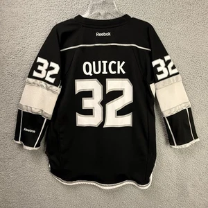 Maglia Los Angeles Kings Youth L/XL nera NHL Hockey Quick 32 Reebok poliestere - Foto 1 di 17