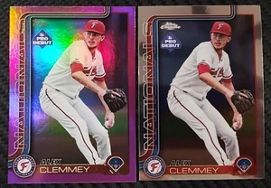 2025 Topps PD Alex Clemmey Purple /199 Foil + Base Chrome Rookie NATIONALS #PDC14 - Bild 1 von 5
