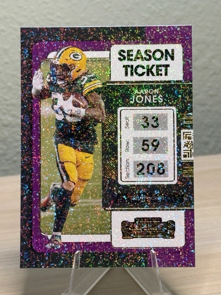 2021 PANINI CONTENDERS AARON JONES RARE CASE HIT SSP STARDUST SEASON TICKET #36  - Image 1 of 2