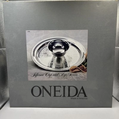 ONEIDA  Silverplate Chip and Dip Server Plate 15" Factory Sealed NIB - Image 1 of 4