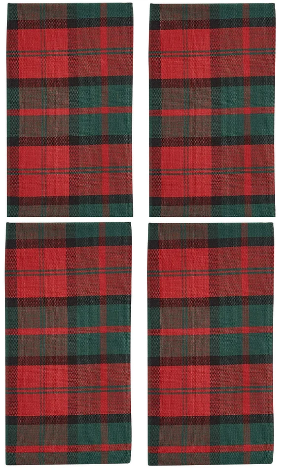 Juego de 4 servilletas de tela de algodón rojo, verde Navidad PINOS DE INVIERNO Park Designs Foto 1 de 1