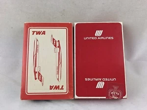 Vintage Sealed Deck TWA TRANS WORLD & UNITED AIRLINES ADVERTISING PLAYING CARDS - Picture 1 of 2