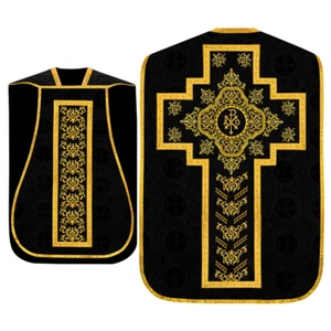Roman Chasuble Vestment with Ornate Embroidered Trims - Liturgical Vestment - Picture 1 of 24