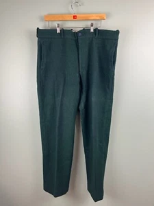 VTG Johnson Woolen Mills Pants Mens 38x28 Wool Hunting Heavyweight USA Green - Picture 1 of 9