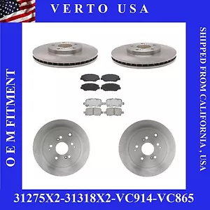 Pastillas de rotor del freno trasero delantero para Honda Pilot 2003 2004 2005 2006 2007 2008 - Imagen 1 de 4