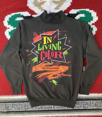 Редкий винтажный 1990 в живом цвете промо Moc шеи свитер размер большой - Изображение 1 из 4