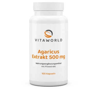 Vita World Agaricus blazei murill ABM Extrakt 500mg 100 Vegi Kapseln Mandelpilz
