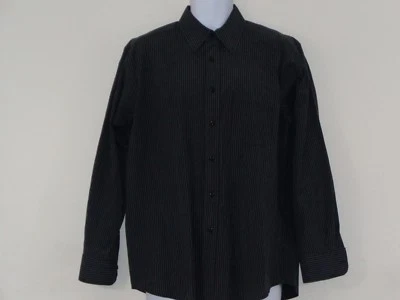 BEVERLY HILLS POLO CLUB HOMBRE CAMISA DE VESTIR RAYAS L/G Gris Negro Botón abajo Foto 1 de 4