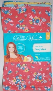 "Ditsy Rose" Pioneer Tovaglioli Donna 4pz Tessuto Tessuto 18"x18" - Foto 1 di 10