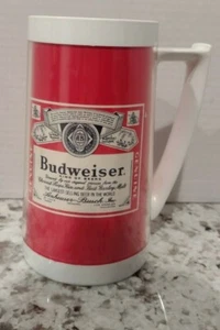 Vintage Budweiser Plastic Beer Mug Cup 16oz ~ West Bend Thermo Serv Made in USA  - Picture 1 of 5