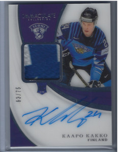 KAAPO KAKKO 2019-20 PANINI IMMACULATE HOCKEY ROOKIE PATCH AUTO /75