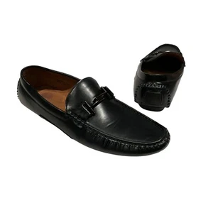 Sz 10 Henry Ferrera Casual Loafer Prince Dress Shoes Black/Dark Green Mens Drive - Picture 1 of 14