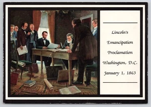 Gemälde von Lincolns Emanzipationsproklamation Washington DC 1863 Postkarte - Bild 1 von 2